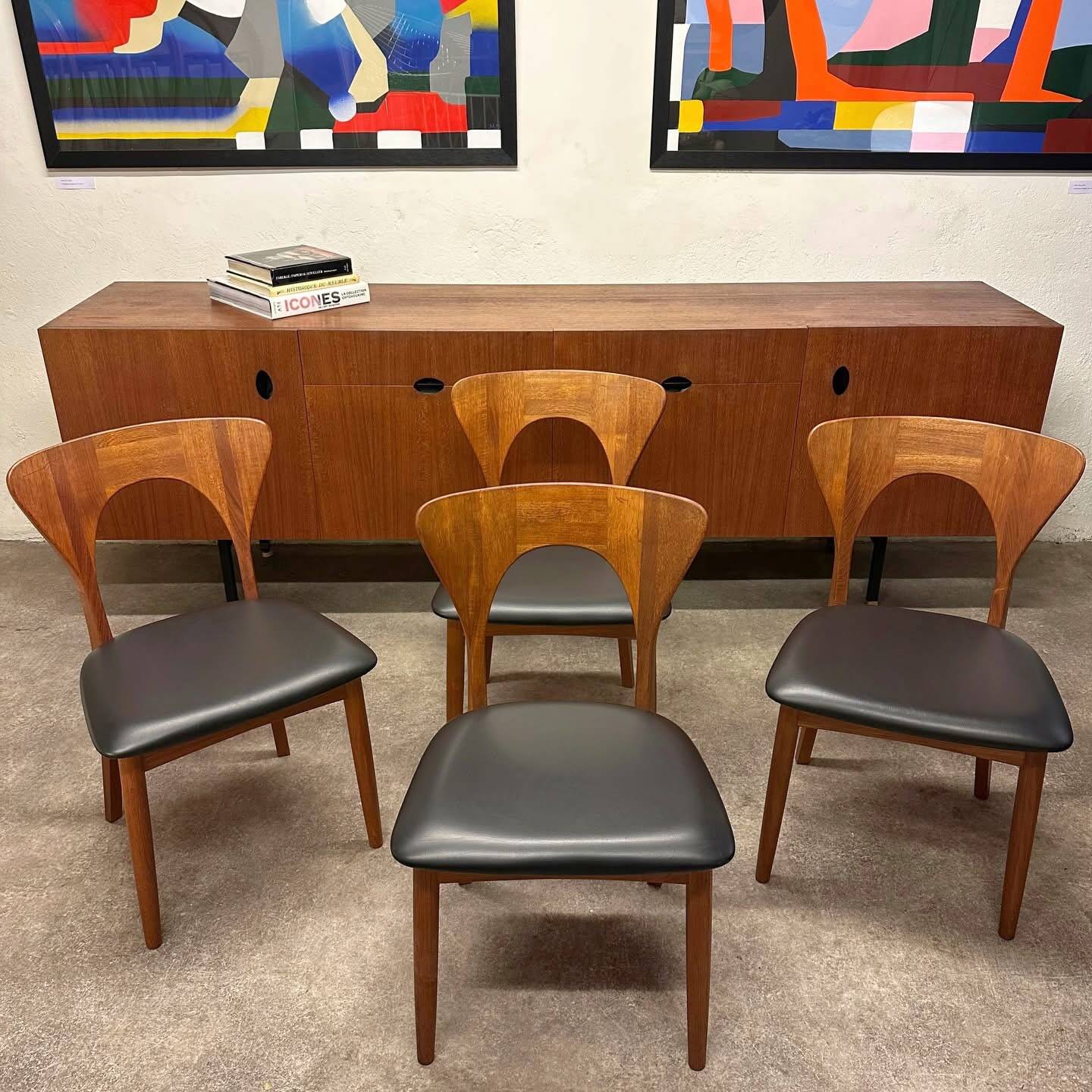 Suite de 4 chaises en teck par Niels Koefoed, 1960
