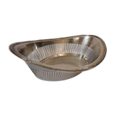 FD monogram silver metal bread basket