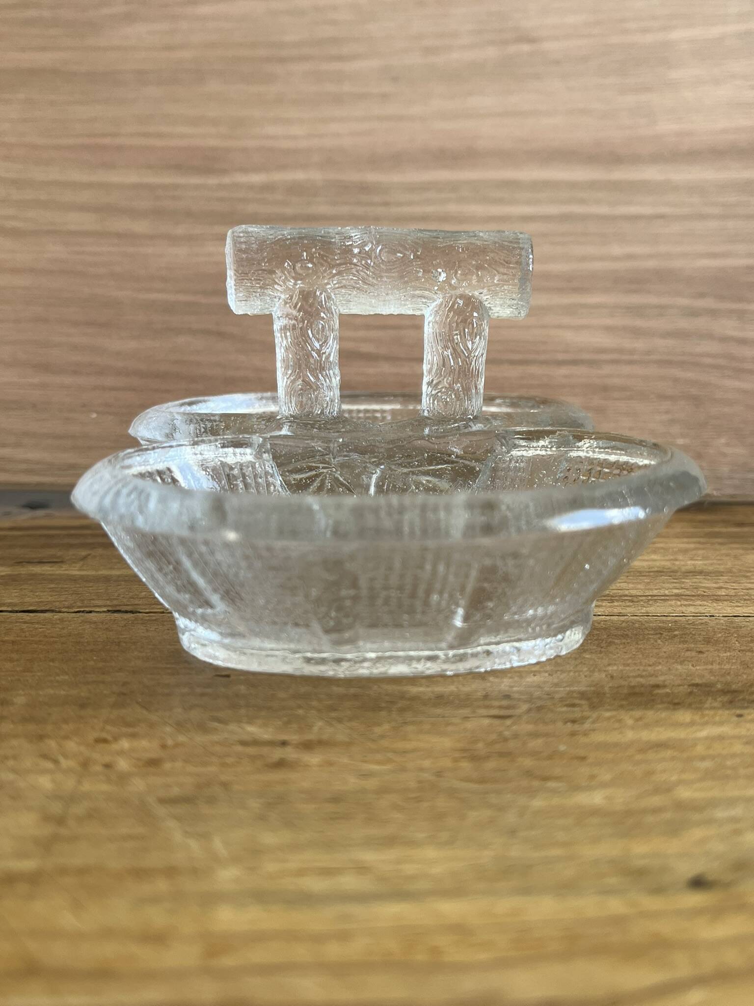 Salt and pepper shakers in glass