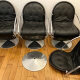 Set of 4 Verner Panton chairs, System 1-2-3 for Fritz Hansen.