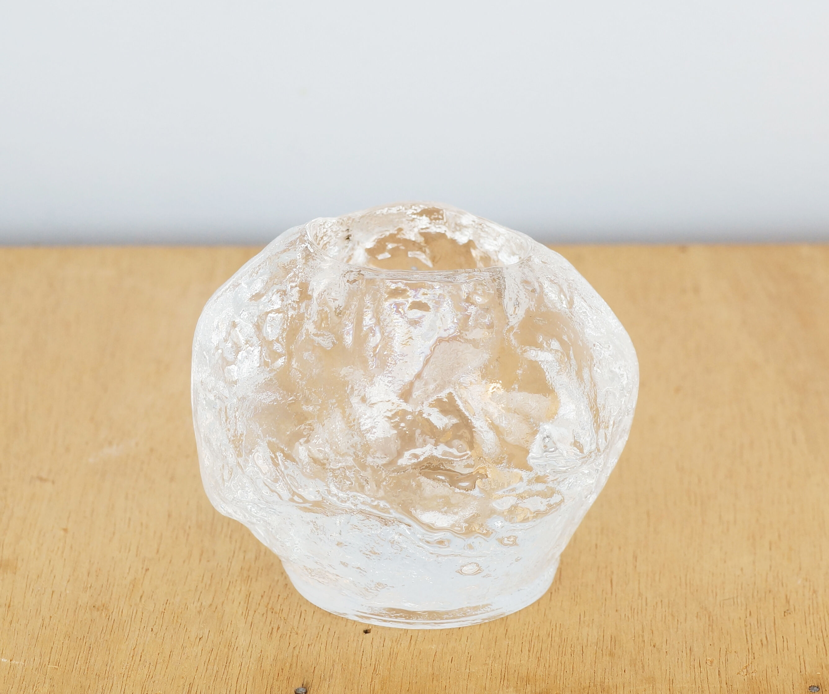 Moulded glass candle holder