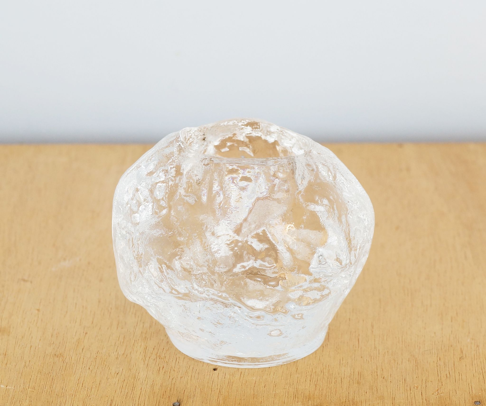 Moulded glass candle holder