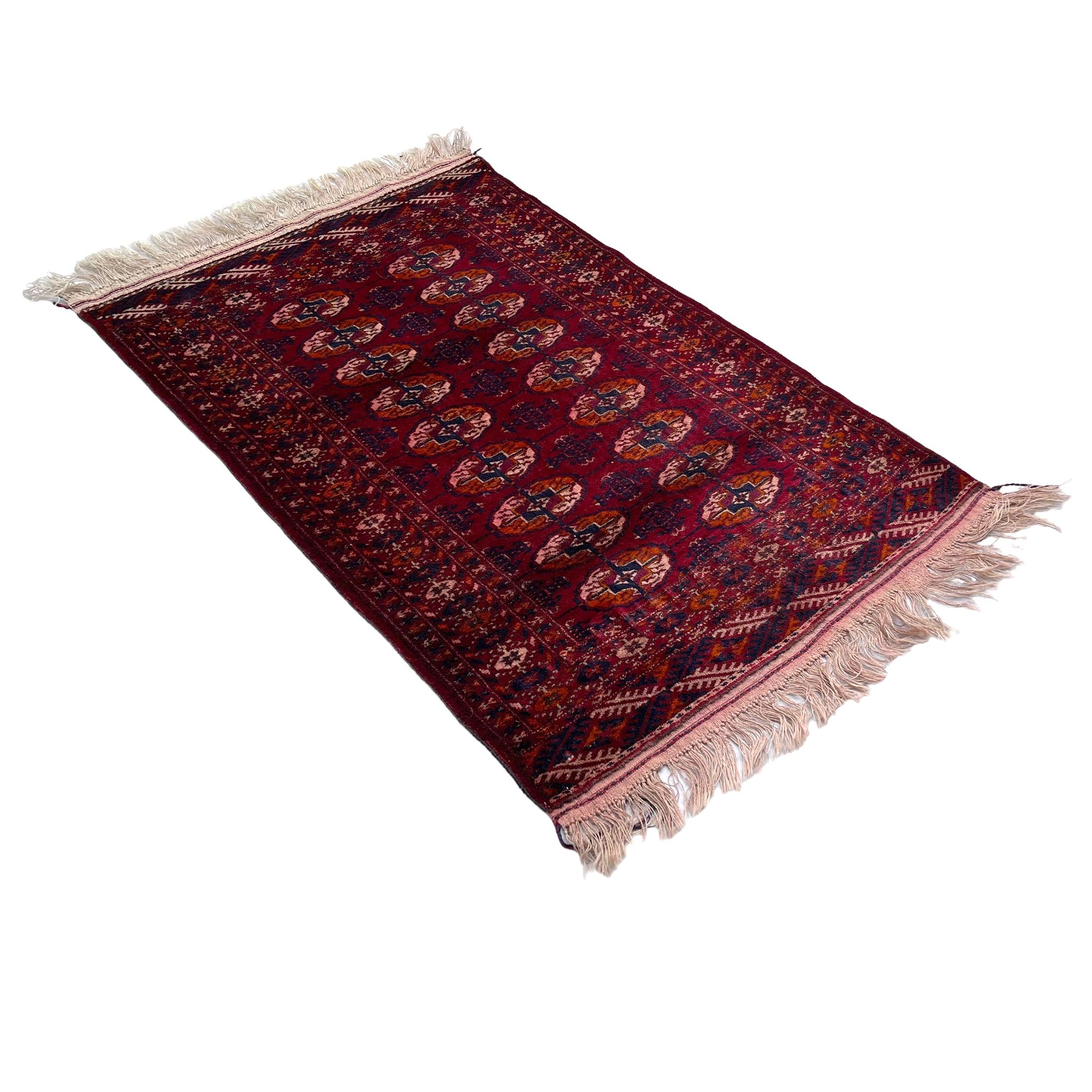Vintage turkoman rug ,feiner handgeknüpfter orientteppich turkoman teppich, 133 x 84 cm
