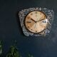 Vintage formica clock silent wall clock "Jura Flowers"