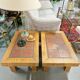Brutalist Oak Side Table with Terracotta Tiles, 1950s, Set of 2