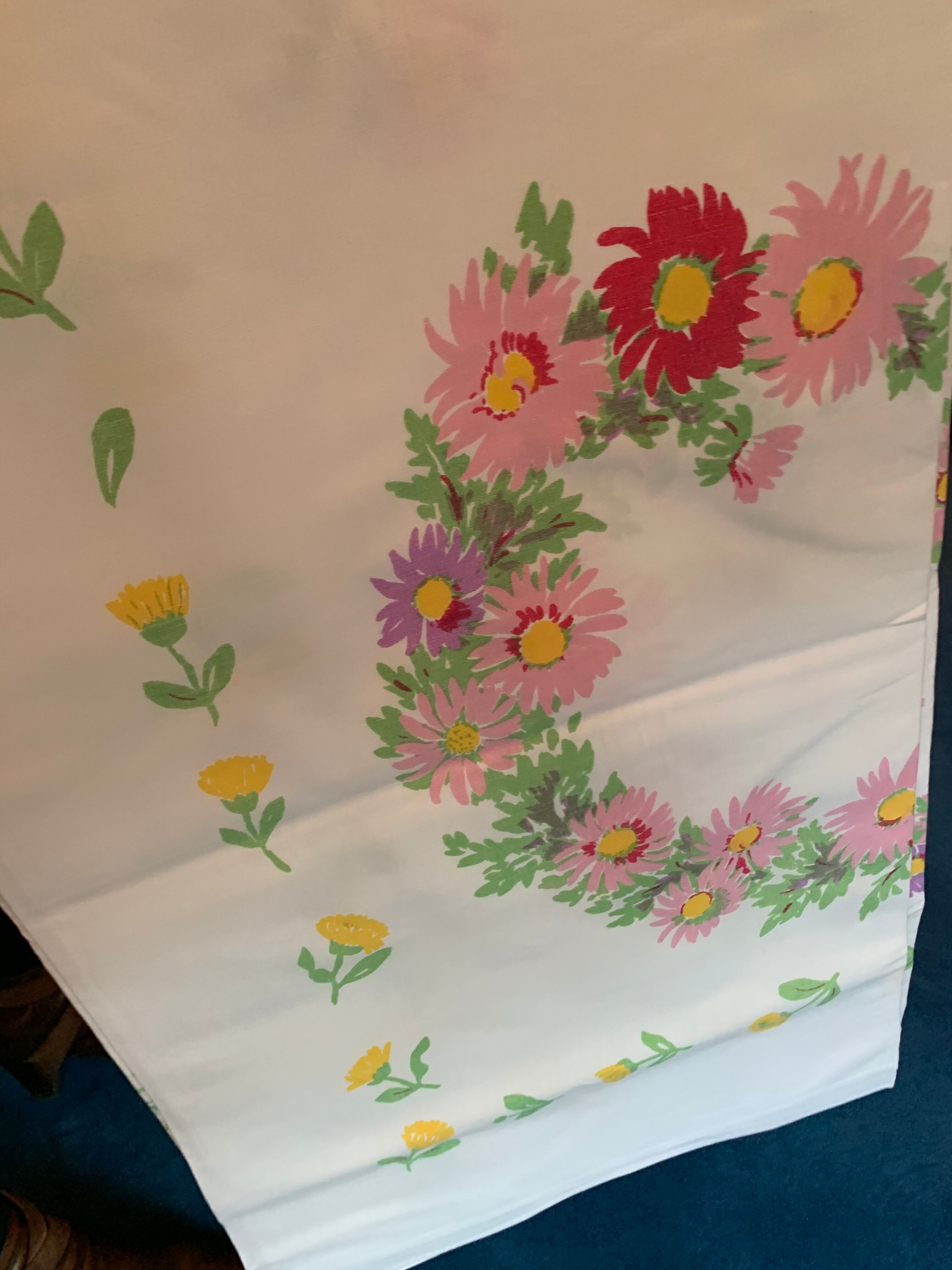 Flowery tablecloth