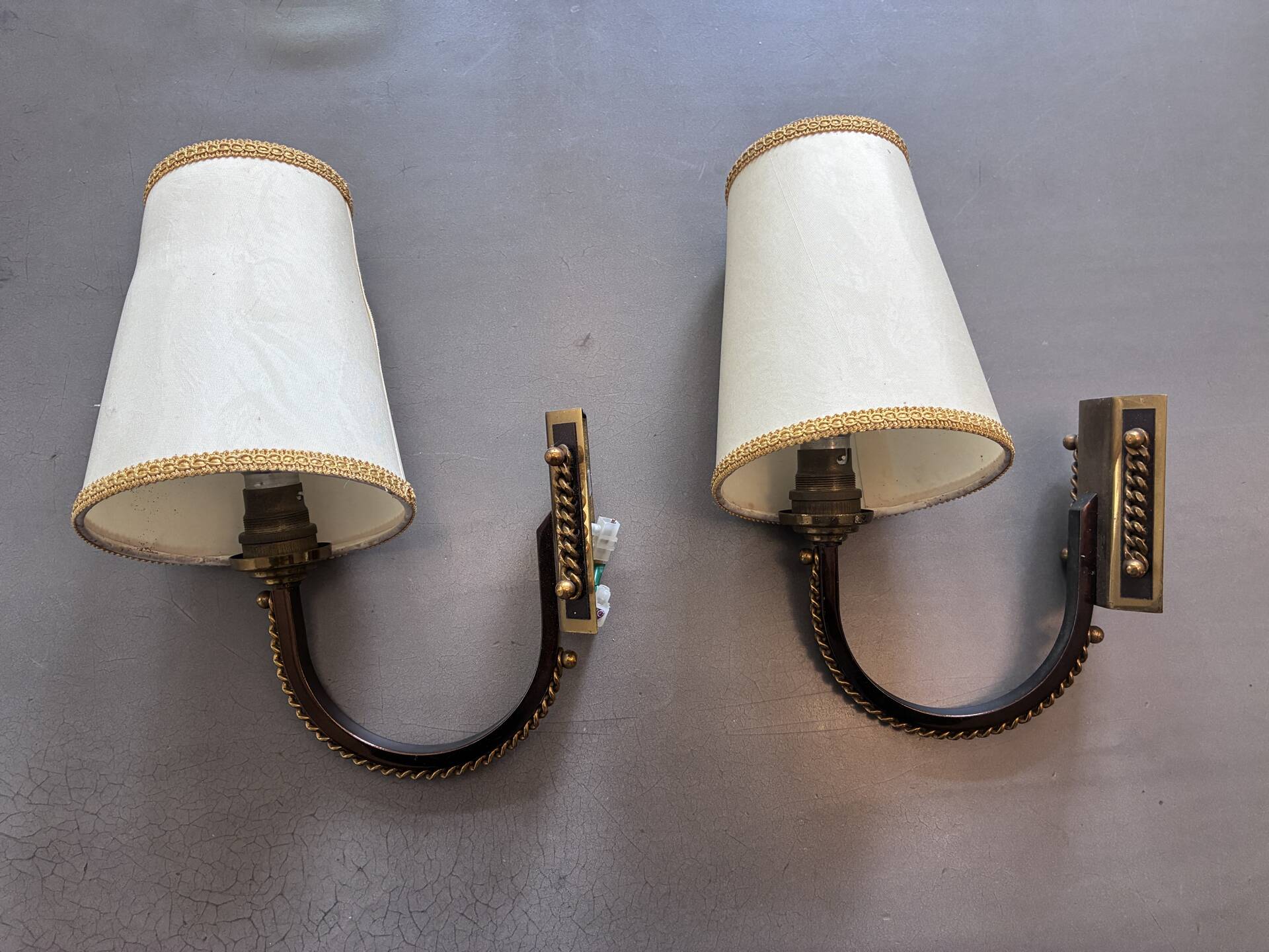 Pair of vintage wall lights from the 1950s.