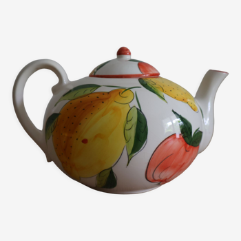 Teapot ceramic fruit décor