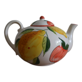 Théière décor fruits en céramique