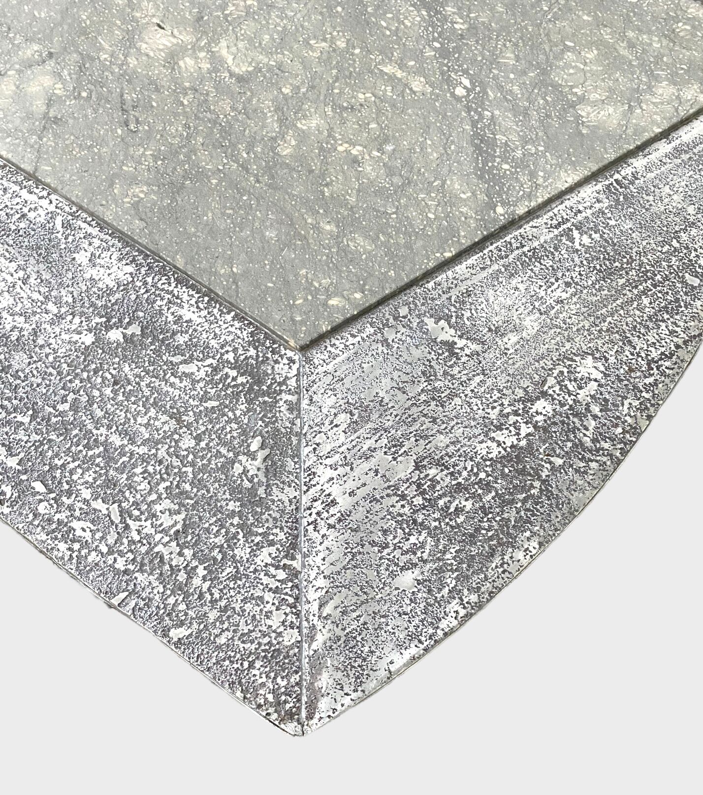 Table basse brutaliste en marble & fer de pia manu, années 1990