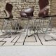Set of 6 Flötotto pagwood stackable chairs 1960