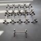 11 silver-plated metal knife rests, Art Nouveau, Morlot