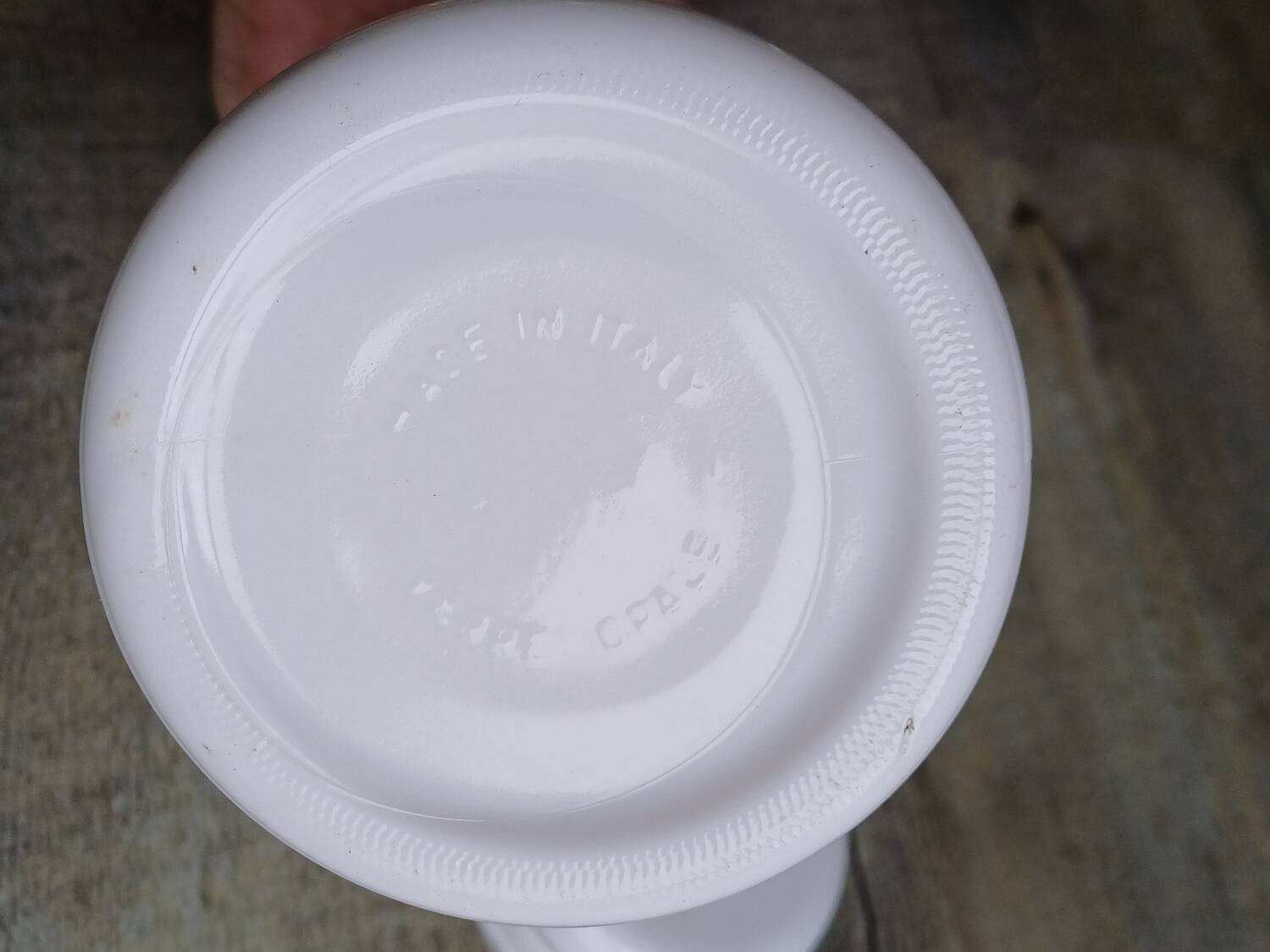 Italian opal glass jar