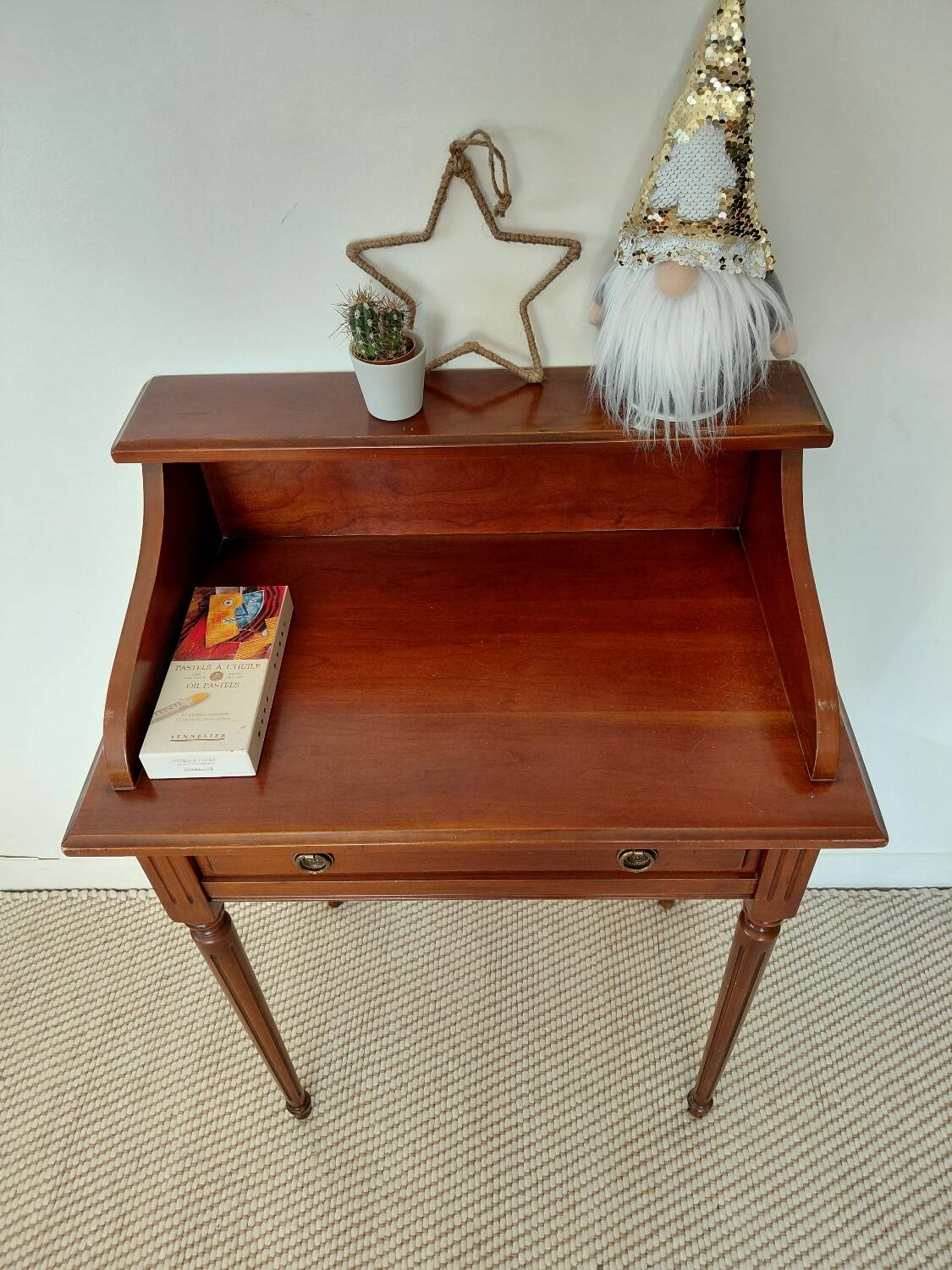 Small vintage desk/console in wood - Louis XVI style - 1 drawer