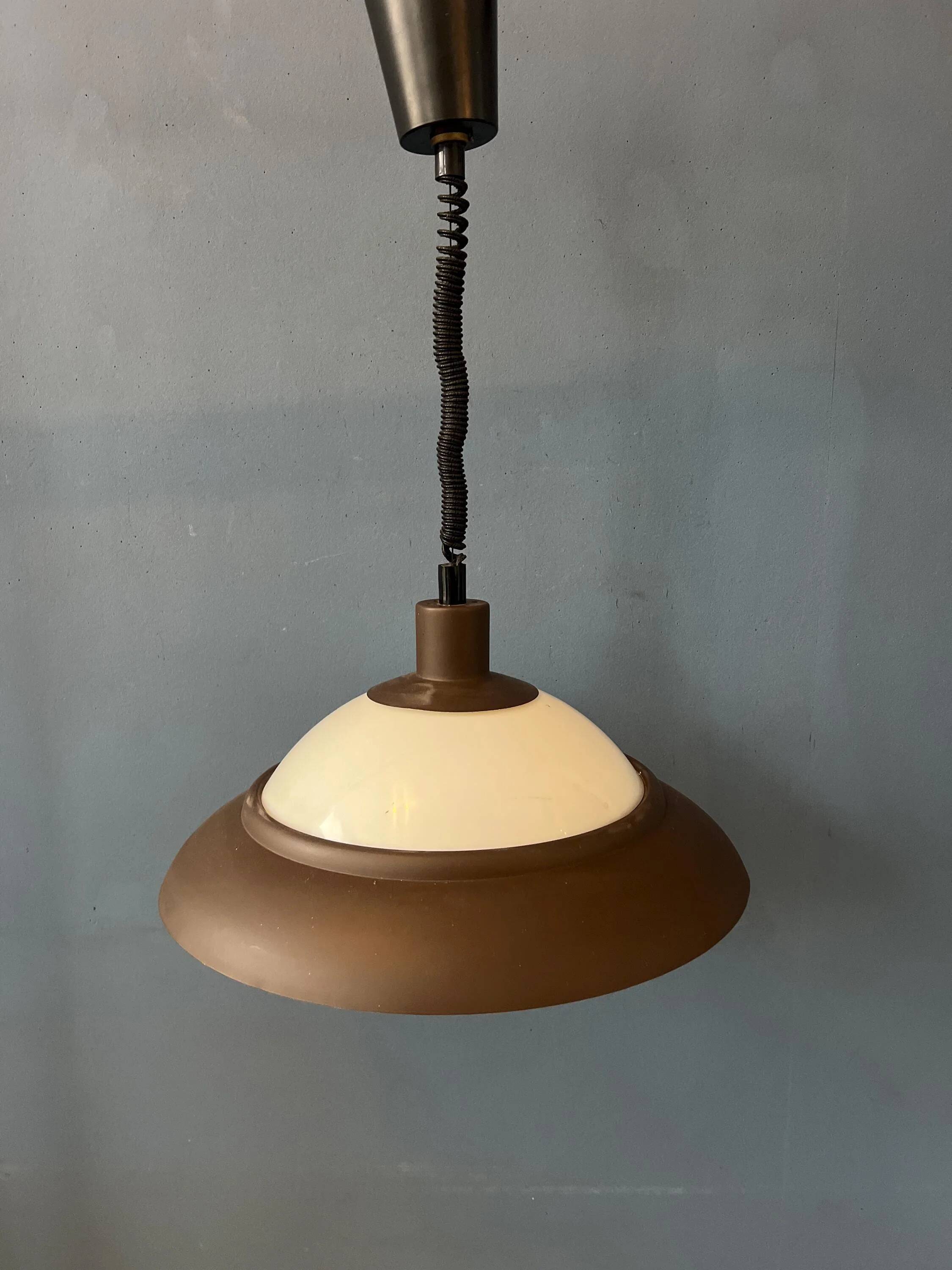 Mid-century brown and beige Dijkstra Space Age suspension