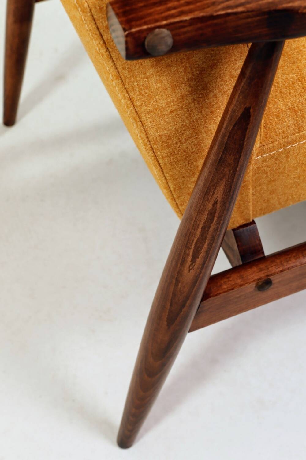 Vintage amber armchair Hermes designed by H. Lis