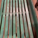 Indian bench in green lacquered teak