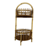 Art Deco style rattan work basket serving cart