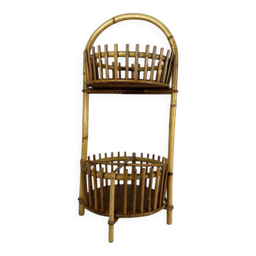 Art Deco style rattan work basket serving cart