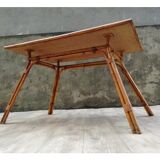 Rotin and bamboo dining table, 1960s