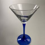 Set of 9 blue stemmed glasses (3 balloon wine glasses, 3 flutes, 3 cocktail)