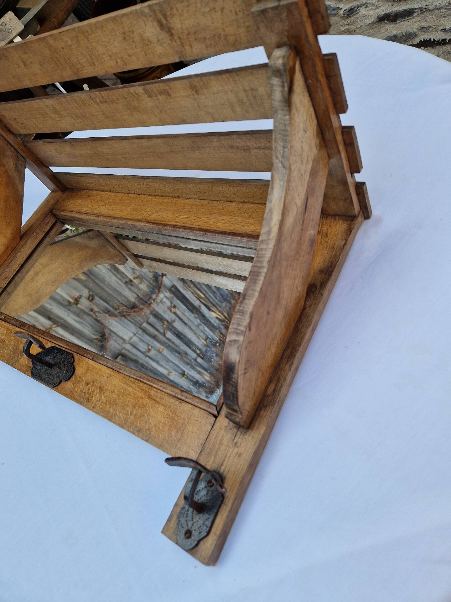 Ancien Miroir D'entrée Avec Ses Patères