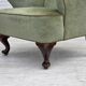 1960s, Scandinavian armchair, green furniture velour, oak wood legs.