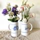 Flowery earthenware beer mugs
