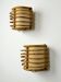 Pair of mid-century rattan wall sconces, circa 1960s, Italy