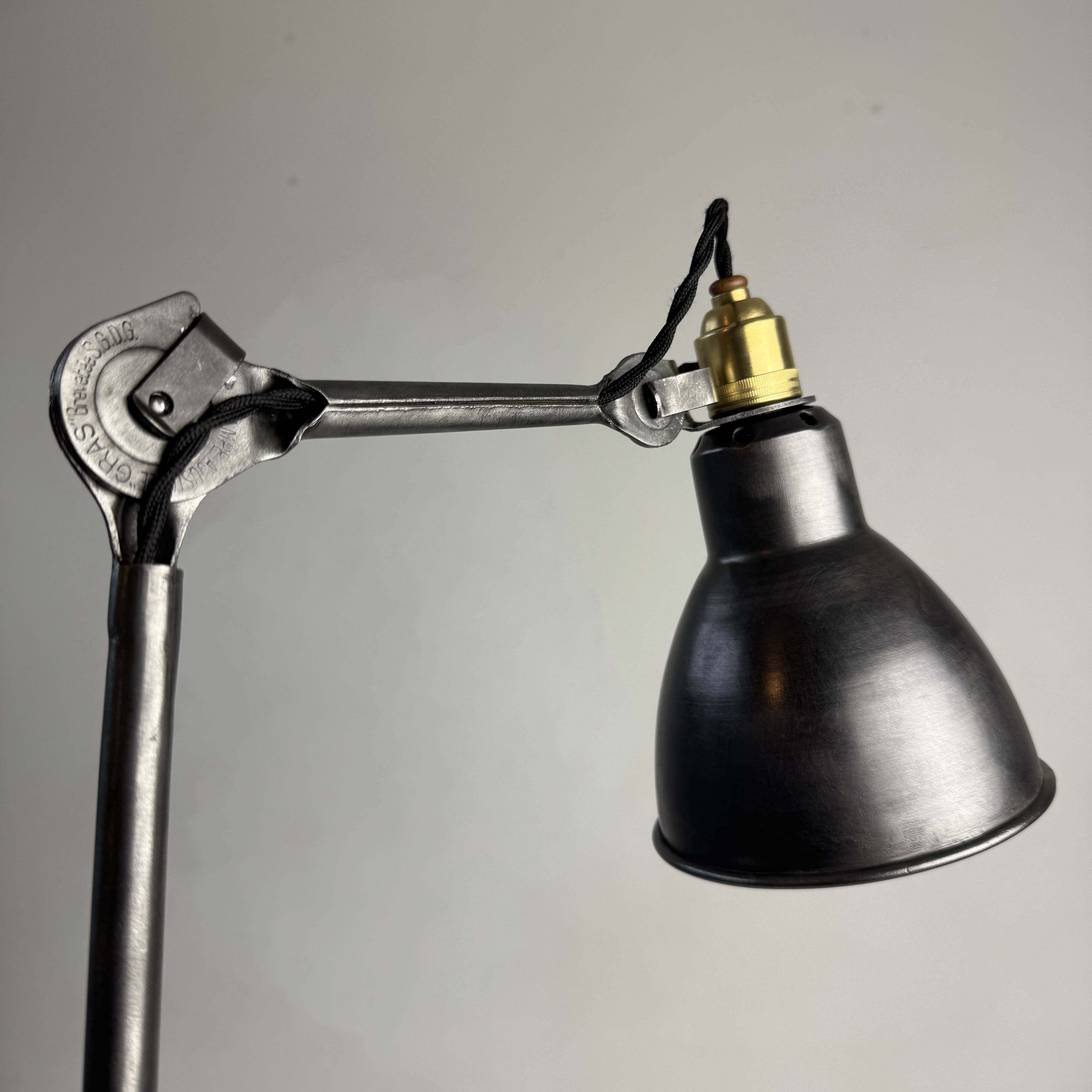 Old industrial clamp lamp "Gras Ravel" no. 204 semi-fixed