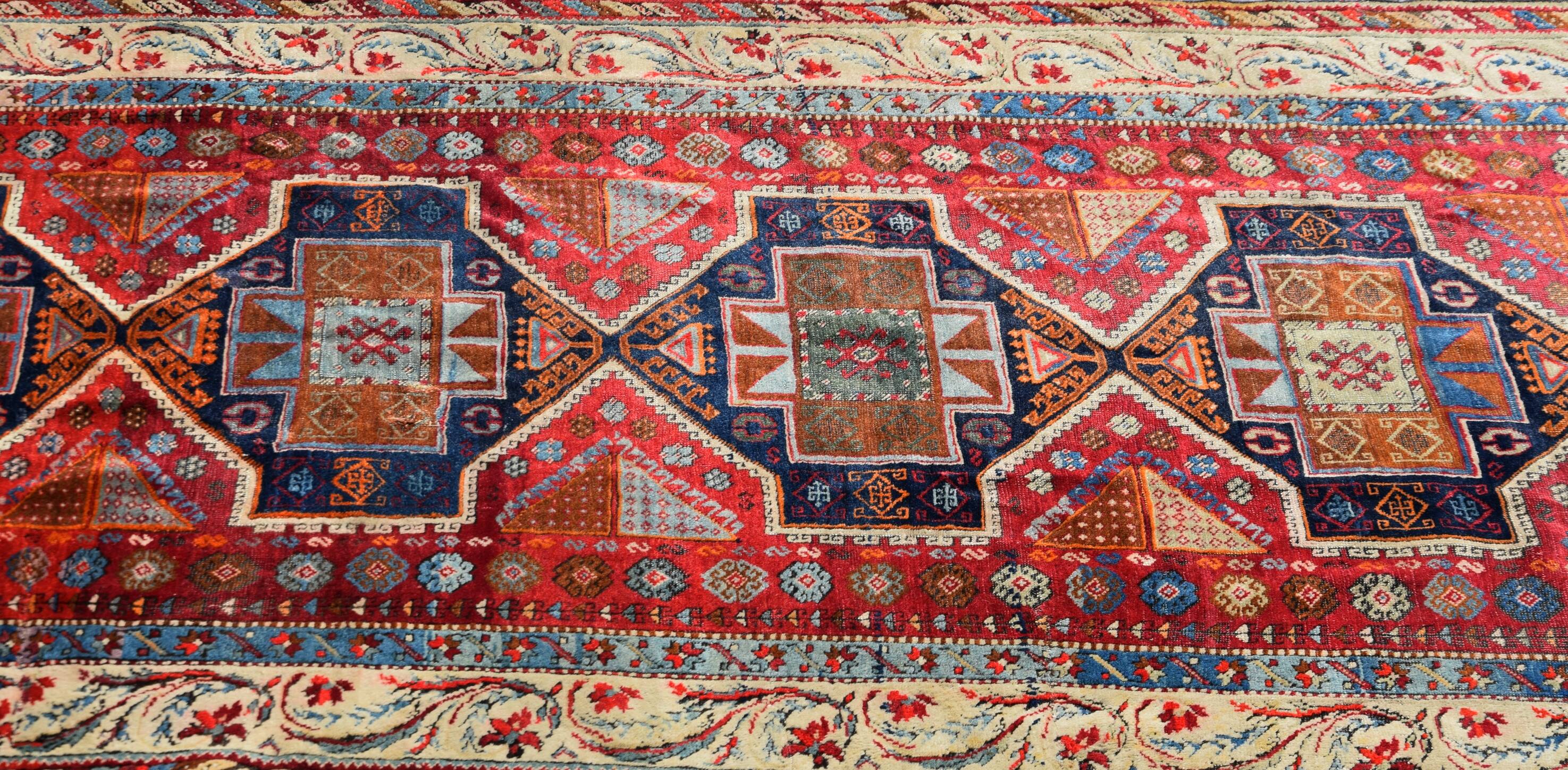 Very Old Turkish Rug, Kurdish Tribe: 1.58 X 3.35 Meters