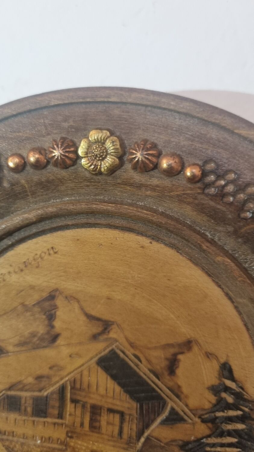 Ancien tableau marqueterie alsacienne signe boli
