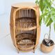 Small barrel-shaped bar cabinet in bamboo and rattan, Italy, 1960s