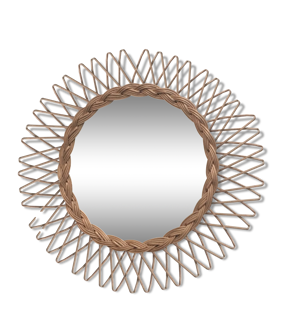 Miroir en rotin