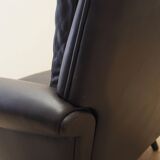 Brown leather armchair, Danish design, 1960s, designer: Aage Christiansen,