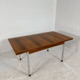 Extendable Vintage teak diningtable with Chrome legs by Alfred Hendrickx Belform