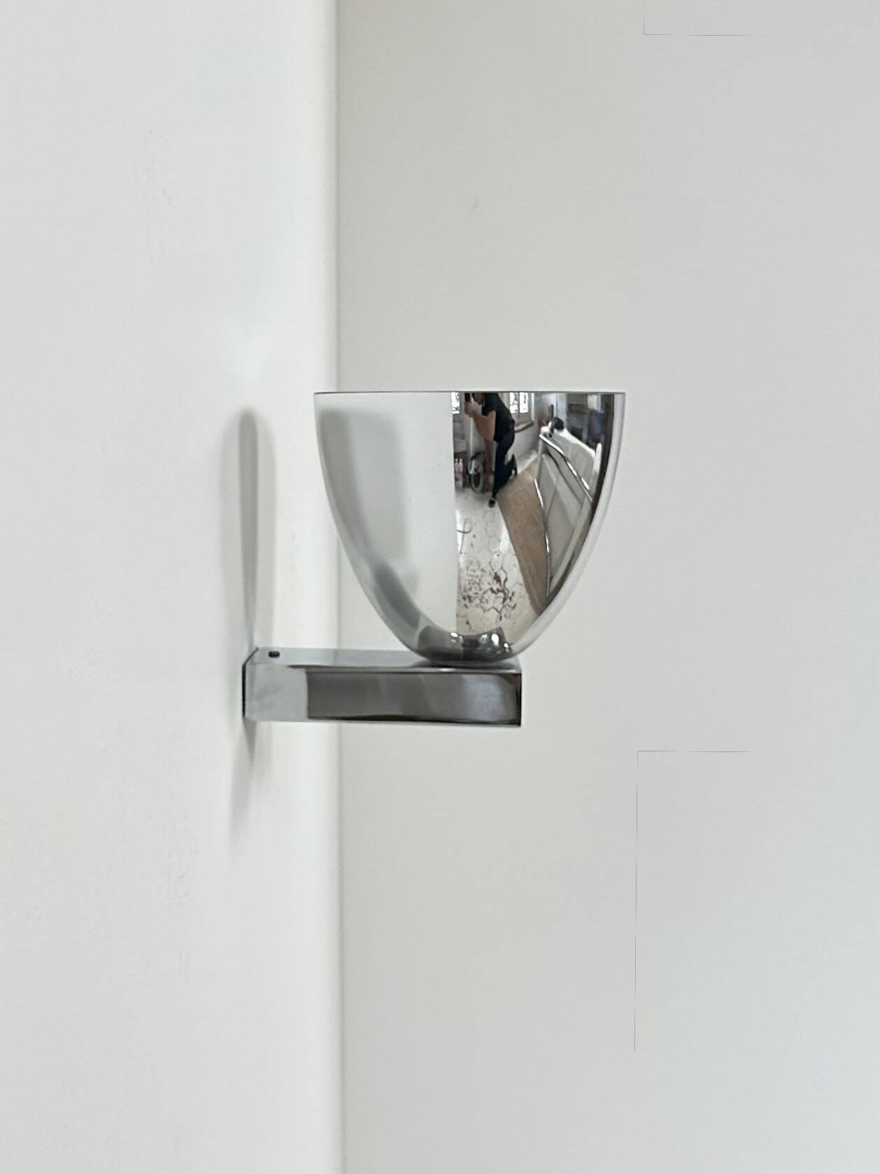 Vintage wall light, chrome and glass, France, 1970.