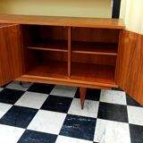 Sideboard with compass legs and leather by Malora 1955
