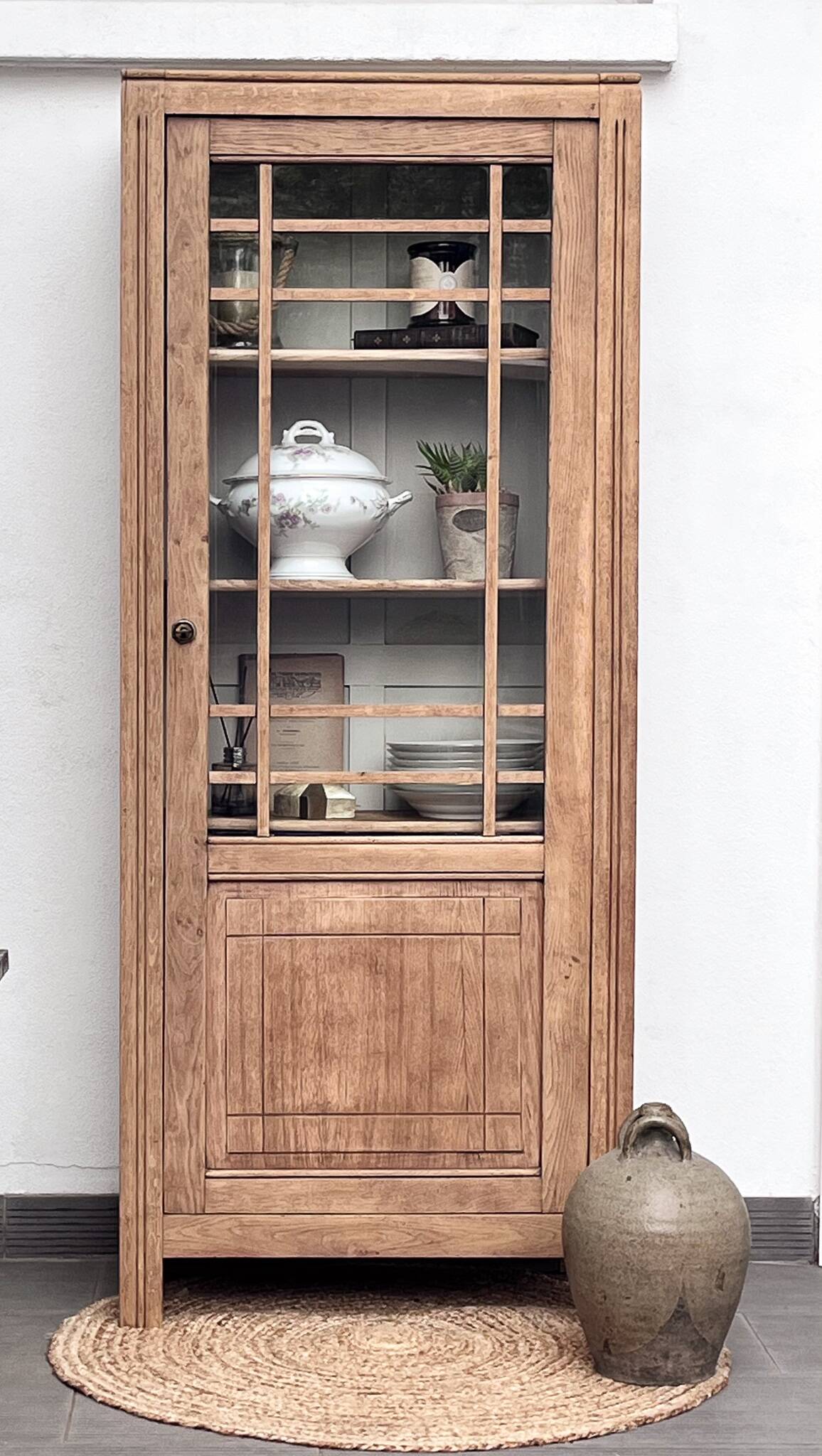 Antique parisian glass cabinet art deco display case