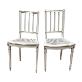 Paire de chaises cannées