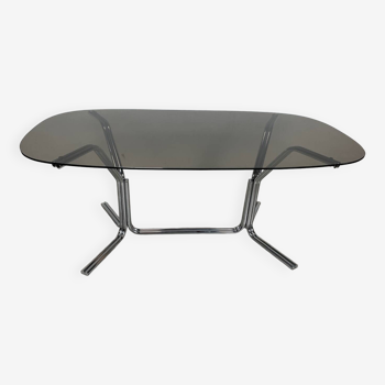 Table verre acier