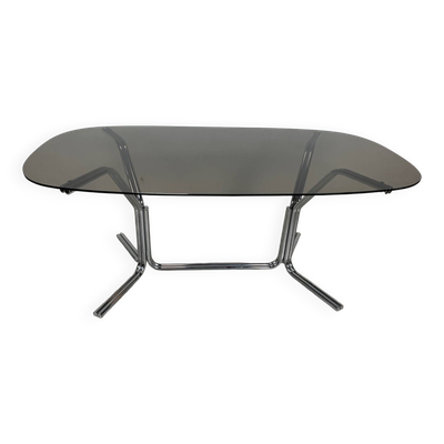 Table verre acier