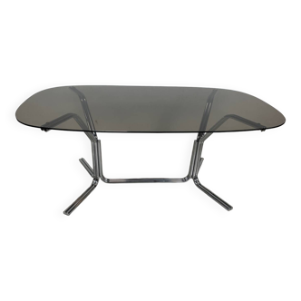 Table verre acier
