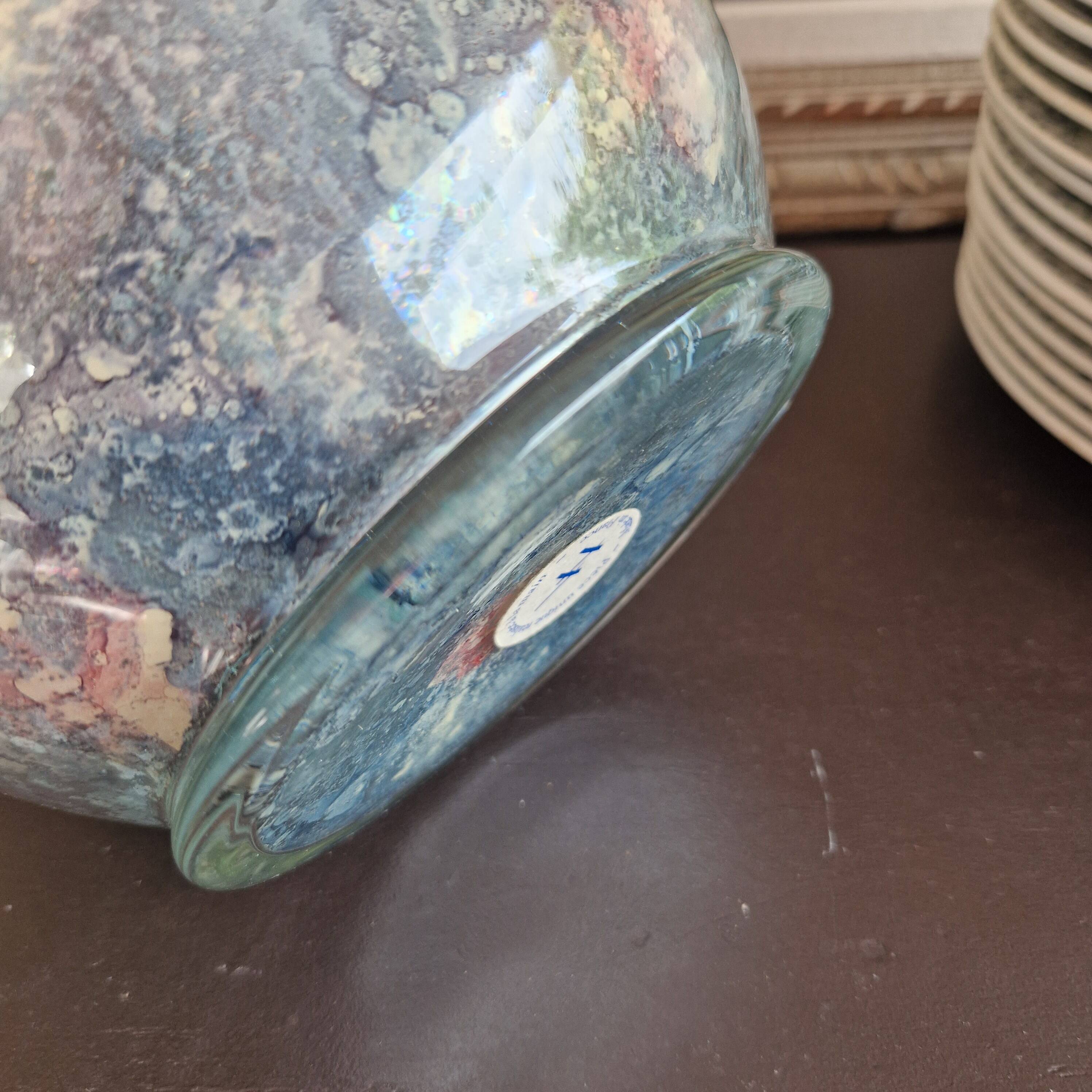 Laque line vase in églomisé glass, unique piece, handmade in france