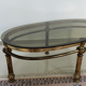 Oval coffee table Italian smoked glass 1970