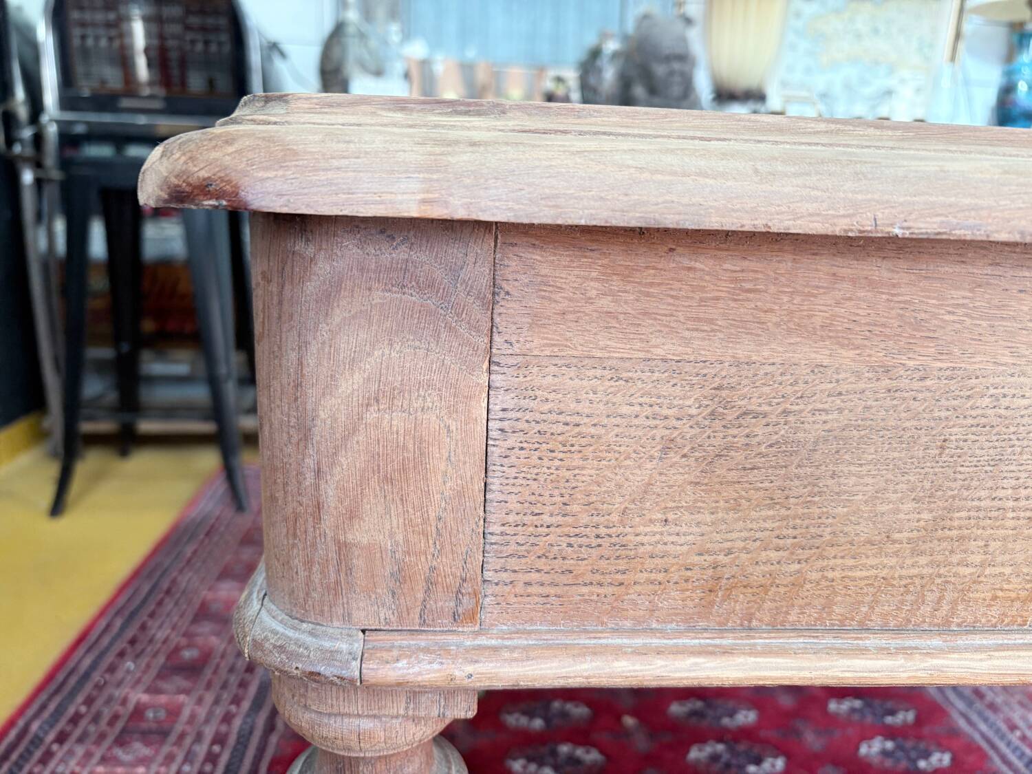 Large table / antique desk in chestnut – light patina