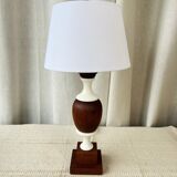 Restored wood & white lamp