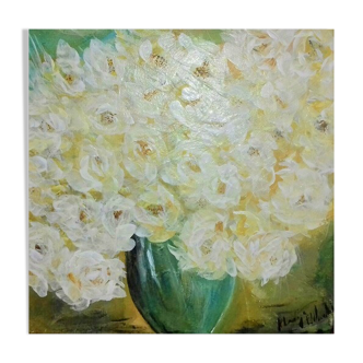 "The flowers of happiness" Peony flowers in a vase original signed