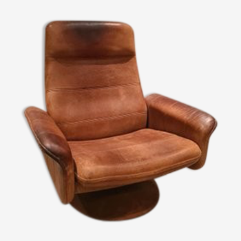 Adjustable and swivel brown armchair by De Sede 50