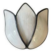 Lotus wall lamp in glass, vintage Tiffa style.